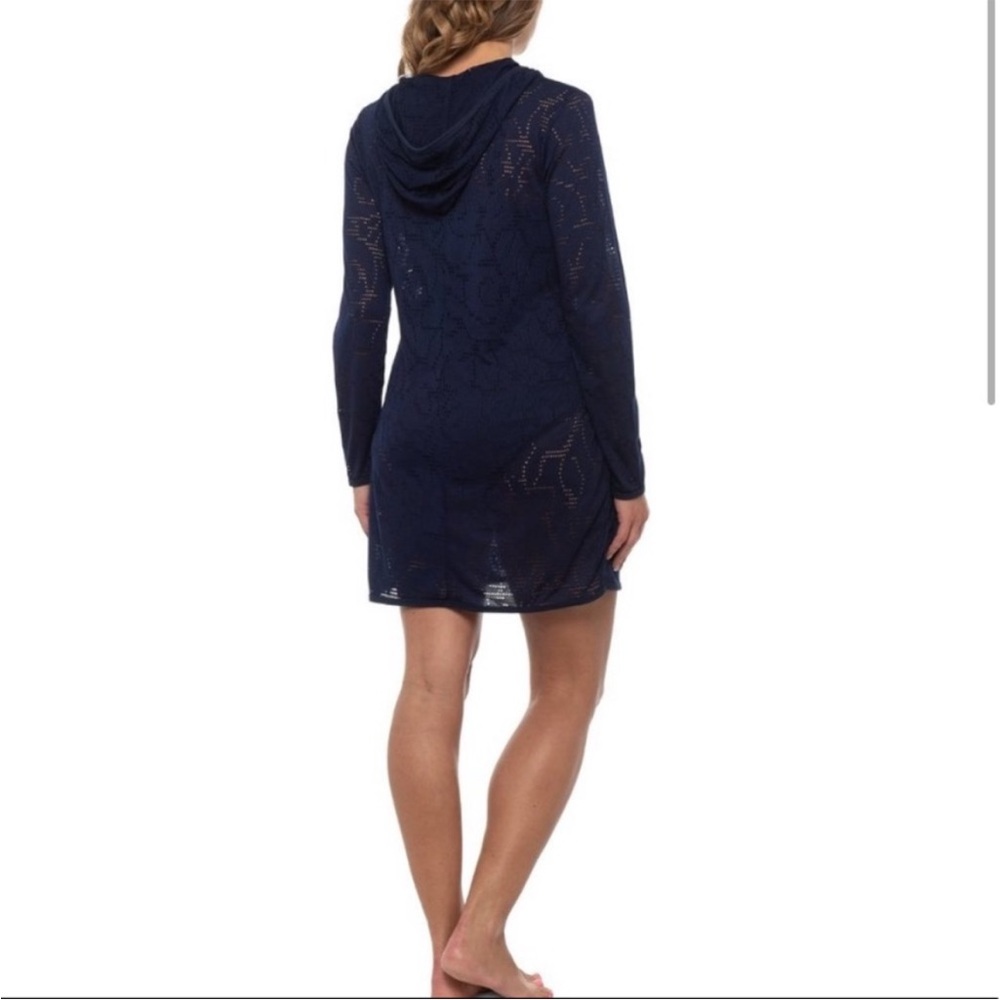 Balance Collection Women's Hooded Long Sleeve Swim Summer Cover-Up Hoodie - Picture 5 of 11